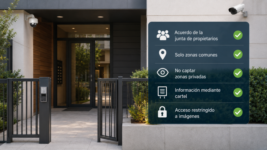 Cámaras en comunidad de vecinos según normativa